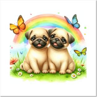 Pug Dog Friends Posters and Art